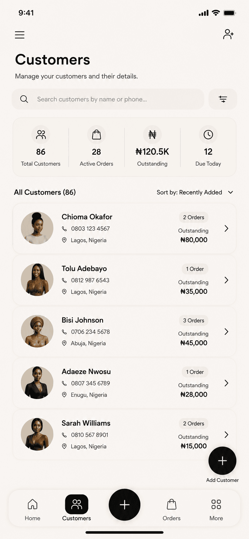 Tylor customer list